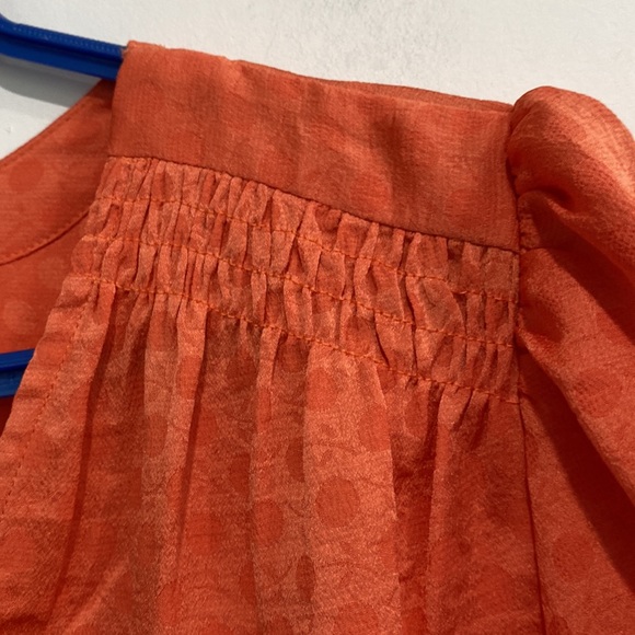 Anthropology Current Air Los Angeles Orange V Neck Blouse/ Top size S - Picture 3 of 9